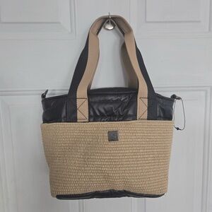 THINK ROYLN WOMEN'S TRAILBLAZER BAG IN DUNE RAFFIA/BLACK IN MULTI
